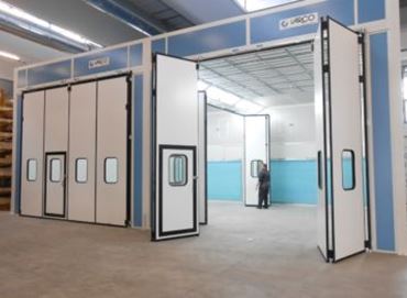 PAINTING BOOTHS AND INDUSTRIAL OVEN BOOTHS WITH HORIZONTAL AIR FLOW